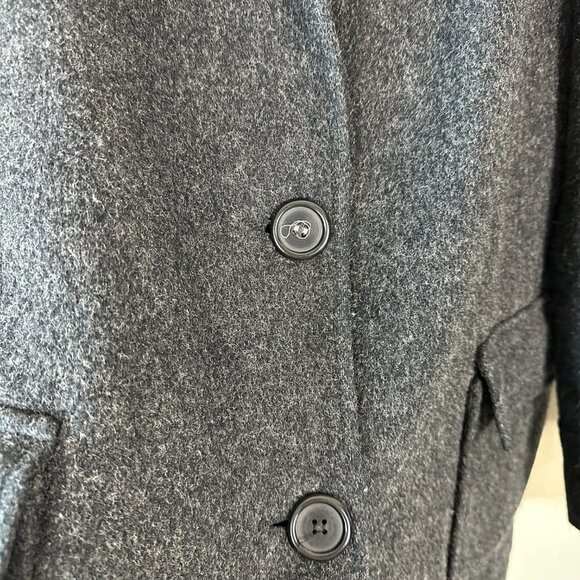 Marvin Richards Womens Medium Wool Coat Winter Jacket Classic Overcoat Gray - Picture 6 of 6
